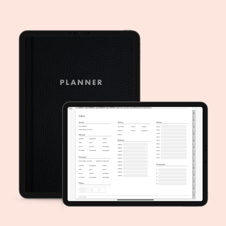 Planner Digital PB Não Datado para iPad e Tablet Yasmin Araujo