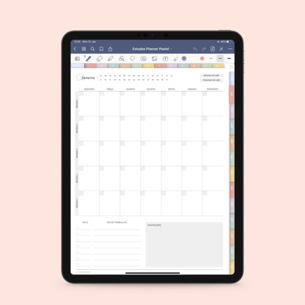 planner digital pastel