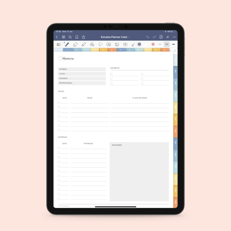 Im - estudos planner - color - matéria info