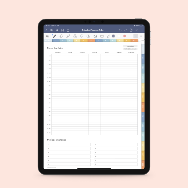 Im - estudos planner - color - meus horários