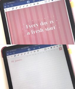 diário digital de folhas cinzas